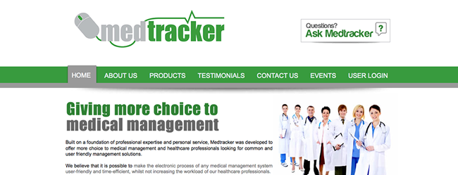Med Tracker Website Screenshot